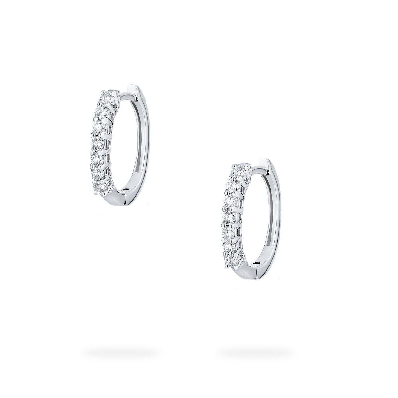 Diamond Hoop Earrings in White Gold image number 0